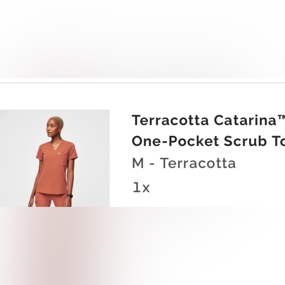 FIGS SCRUB CATALINA TOP TERRACOTTA SIZE MEDIUM